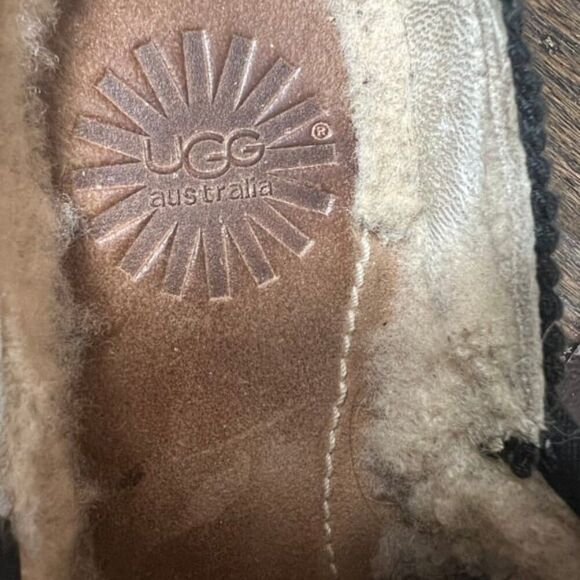 UGG Australia Women's Black Kohala Slipper Comfort Leather Mules Shoes Size 7 - Picture 7 of 8